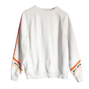 White Fox SDX WFA White Logo Striped Crewneck Long Sleeve Sweatshirt Size Small